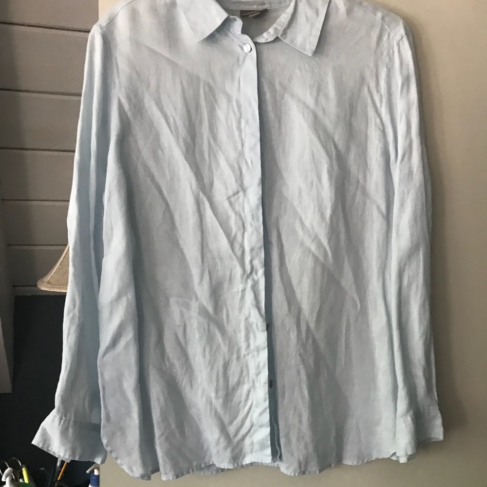 J.Jill light blue linen shirt
